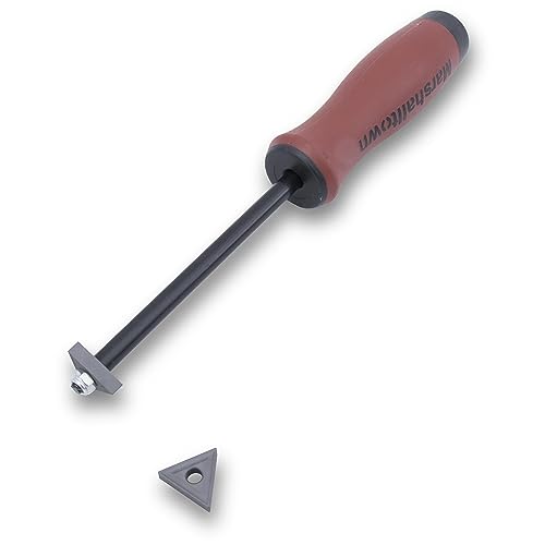 Marshalltown Grout Removal Tool, Carbide Tip for Efficient Grout, Mortar, and Caulk Removal, DuraSoft Handle, Includes Two Blades, GRT200