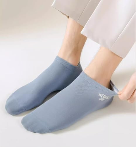 Days of the Week Socks, Monday to Sunday Solid Color Ankle Socks for Men, Thin Breathable Invisible Stockings4