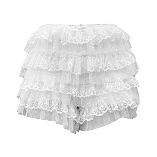 Shorts de encaje gótico elegantes con detalles de volantes 4