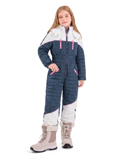 Image of Haloumoning Kid Snowsuit Girls Hooded Waterproof Insulated Ski Suit