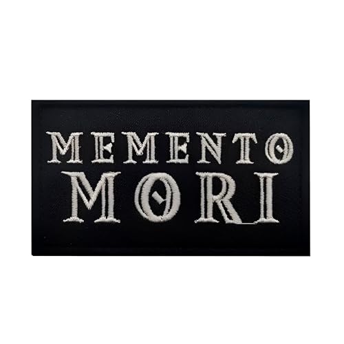 Gemelolandia | Patch thermocollant Memento Mori Phrase stoïque de la Philosophie - Edition Limitée - 5 x 8 cm - Idéal pour sacs à dos et vêtements (Modèle 3)
