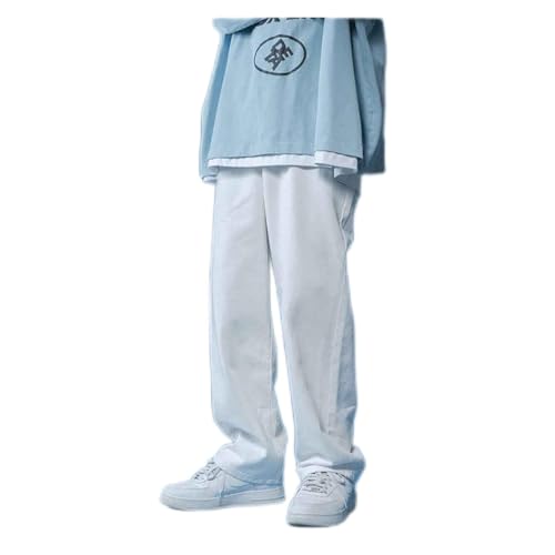 Large jeans homme femme blanc style pantalon rue minimaliste