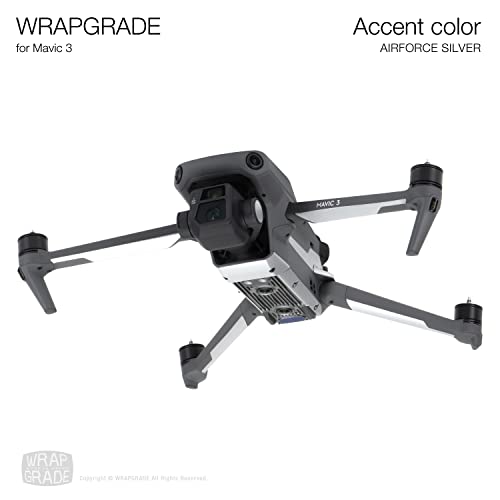 Image of WRAPGRADE Partial Skin Stickers for DJI Mavic 3 Pro Accent Color (Airforce Silver)