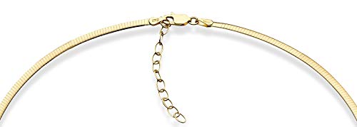 Miabella 18K Gold Over 925 Sterling Silver Italian 2mm 2.5mm Dome Omega Necklace for Women/Adjustable from 16-18 Inches with Extender/Made in Italy2