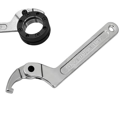 ATTEEFI C Chiave a Gancio Regolabile, Testa Regolabile 32-76 mm, Argento C Chiave a Settore Laterale, Materiale in Acciaio al Carbonio, per Montaggio e Riparazione Viti