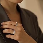 ADRAMATA-3Pcs-Stainless-Steel-Rings-for-Women-Engagement-Wave-Ring-Cute-Love-Knot-Rings-Feather-Band-Rings-Knuckle-Stackable-Rings-Trendy-Thumb-Rings-Midi-Friendship-Rings-Silver-Rings-Jewelry-Size-4-