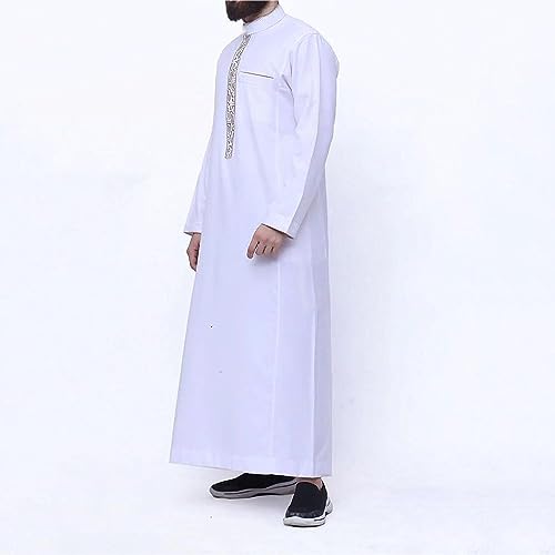 Kaftan For Men Mens Caftans Muslim Thobe for Men Big and Tall Stand Up Collar Mens Arab Thobe with Pocket2