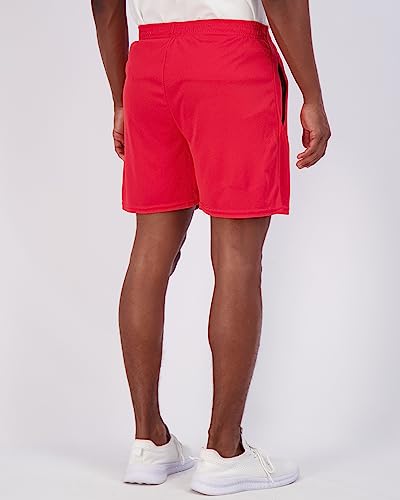 Image of Real Essentials 4 Pack: Men's 7 inch Athletic Running Quick Dry Mesh Shorts with Zipper Pockets (Available in Big & Tall)