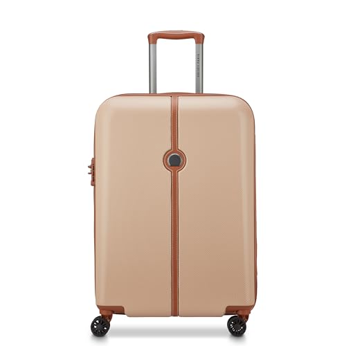 Image of DELSEY PARIS Lucette 66 cms Medium Check-in ABS /Polycarbonate Hard Sided 8 Wheels and Expandable Spinner Suitcase /Trolley Bag for Travel with TSA Lock- Sand