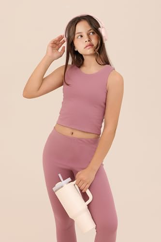 Image of Lilax Girls' Double Lined Sleeveless Basic Crop Tank Top
