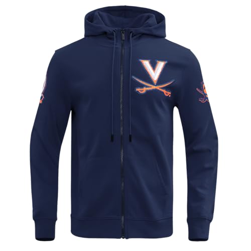 Image of Pro Standard Mens College Classic Chenille Cotton Double Knit Full Zip Hoodie