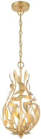 Crystorama Broche 9'' Antique Gold Chandelier