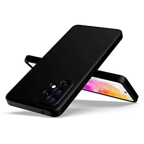 Image of Kapa Matte Lens Protective Back Cover for Samsung Galaxy A73 (5G), Slim Silicone with Soft Lining Shockproof Flexible Full Body Bumper Case (Black)