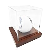 Base en bois durable : l'étui de baseball dispose d'un matériau de base en bois qui assure la stabilité tout en complétant la décoration de la maison, ce qui le rend idéal pour afficher et ranger des collections de baseball avec propreté et élégance à long terme dans n'importe quelle pièce