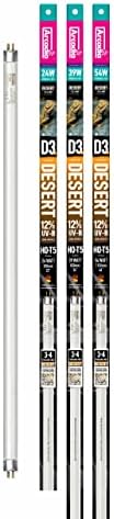 Arcadia Reptile - D3+ Reptile T5 Lamp - 12% UVB, 30% UV-A  85cm (34"), 39 Watt - Lamp for Captive Reptiles - Fluorescent Tube Technology  Full-Spectrum+UV-B