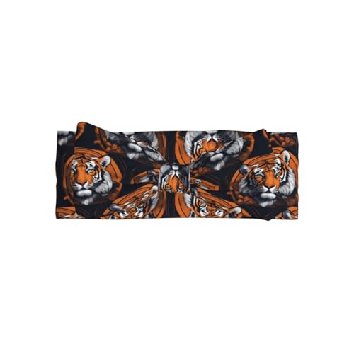 Cool tiger Prints Baby Bow Headband Super Stretchy Soft Bows Hair Accessories for Newborn Infants Toddlers Kids Girls