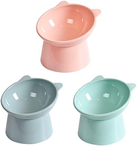 Elevated Cat Bowl, 15° Inclined Cat Double Bowl, Small Anti Spill Cat Food Bowl main image 0