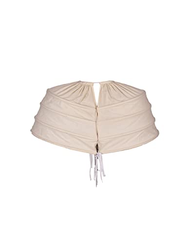 MYAYD Women's Double side Petticoat Pannier Hoop Crinoline Cotton Oval Flat Pannier for Rococo Victorian Prom Evening Dress White