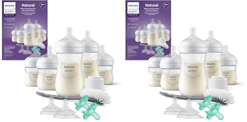 Image of Philips AVENT Natural Baby Bottle with Natural Response Nipple,Newborn Baby Gift Set,SCD838/02,(Pack of 2)