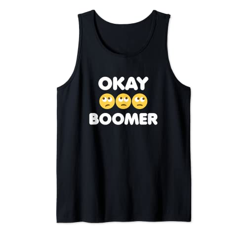 Ok Boomer Divertido Millennial Gen Z Meme Retro Oscuro Camiseta sin Mangas