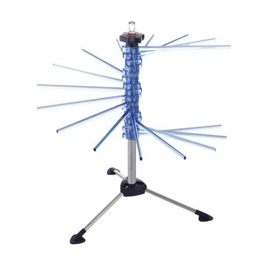 Marcato Atlas Pasta Drying Rack, Tacapasta, Made in Italy, Steel and Polycarbonate, Collapsible, Blue