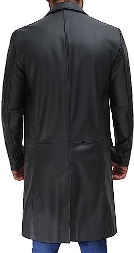 Image of Decrum Leather Coat Men - Casual Car Coat Style Real Lambskin Mens Leather Coat