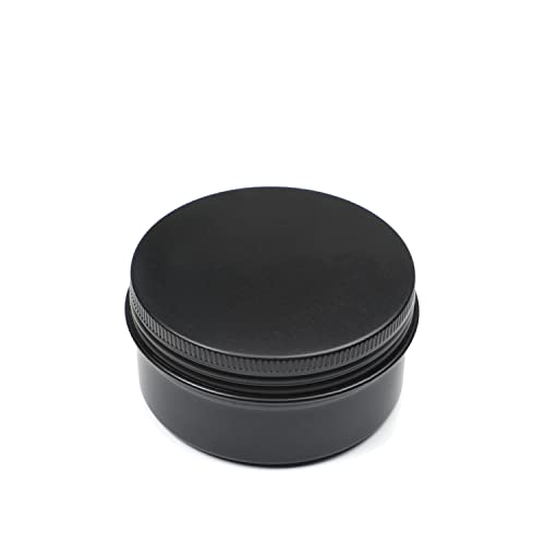 Image of Othmro 3pcs 2.7oz Metal Round Tins Aluminum Tin Cans Containers with Screw Lid, 68 * 35mm(DxH) Black tin cans for Salve, Spices, Lip Balm, Tea or Candies 80ml