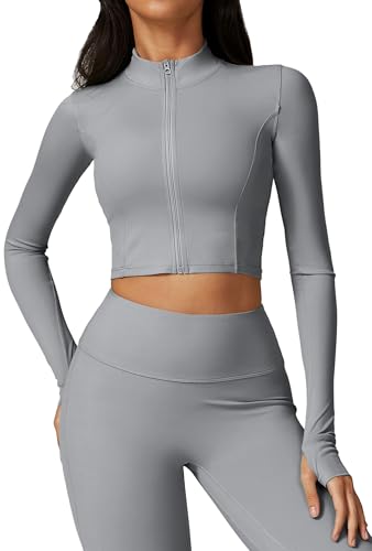 Veste courte d'entraînement veste zippée avec trou pour le pouce