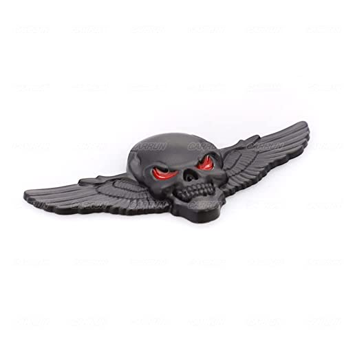 Carrun 3D Skeleton Skull Emblem Car Badge Sticker Car Side Rear Front Hood Trunk Door Fender Bumper Metal Badge 3D Decal Sticker (Black) (Cr-Windskull) #TOP2