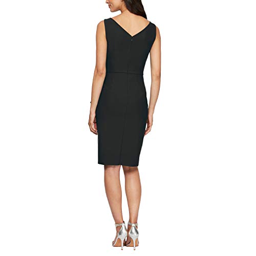 Image of Alex Evenings Women's Slimming Short Ruched Dress with Ruffle (Petite and Regular)