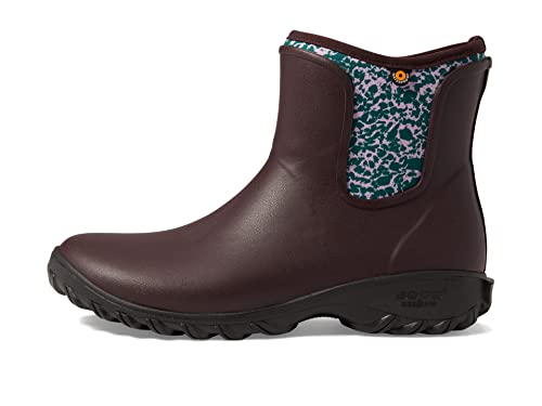 Bogs Women's Sauvie Slip-On Boot Spotty Ankle, Burgundy Multi, 10 #TOP16