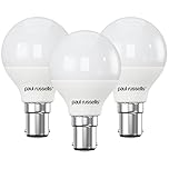 paul russells LED Golf Ball Light Small Bayonet Cap B15, 40w Equivalent, 4.9W 470Lumens LED Bulbs, 2700K Bright Warm White, Mini Globe Frosted G45 SBC Energy Saving (Not Dimmable) Lamps, 3 Pack