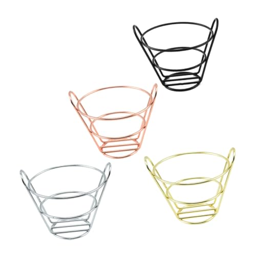 AUTSUPPL 4pcs Hollow Design French Fry Fried Chicken Serving Basket Food Holder for Snacks for Restaurants and Home Use