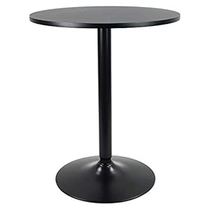 KKTONER Mesa Bistro Redonda Tabla de Bar con Altura de 73cm Mesa de Bar Mesa Auxiliar Negro