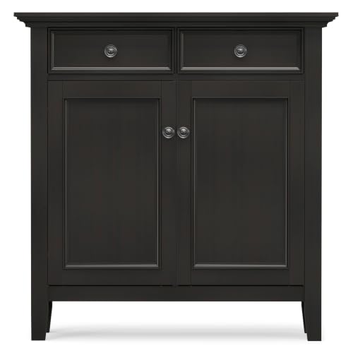 Image of SIMPLIHOME Amherst 36 inch Wide Storage Cabinet in Hickory Brown
