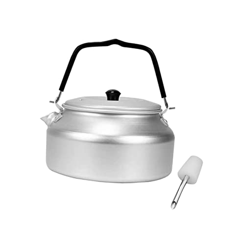 VALICLUD Outdoor Camping Kettle Stainless Steel Whistling Teapot Ergonomic Handle for Hiking Fishing and Bbq Convenient Portable Cookware for Outdoor Adventures