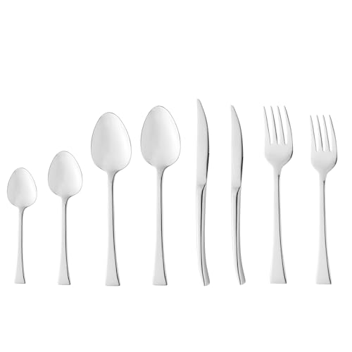 WOLFF Faqueiro de Aço Inox Berna 48 Peças - Jogos de Talheres - Mesa Posta - Utensílios de Cozinha, Enxoval, Casamento, Decoração