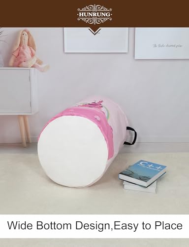 HUNRUNG Laundry Hamper for Girls Collapsible Princess Castle Storage Basket with Handles - Image 4