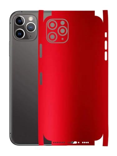 Image of AtOdds - Full Body Back Screen Guard Protector Film - Lamination Wrap Skin Sticker for iPhone 11 Pro Max | Scratchproof Matte Finish (Design - Metalic Red)