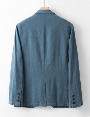 IDEALSANXUN 100% Linen Blazer Men Casual One Button Spring Suit Jackets Lightweight Sports Coat3