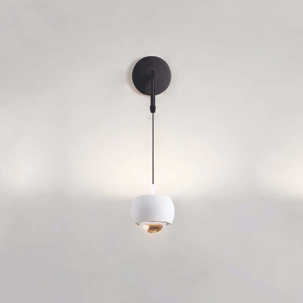 KXEcoLife Aluminum Wall Mount Light Bedroom Lamp Modern Hanging Sconce, Nordic Minimalist Headboard Lighting Fixtures Bedside Lamps for Living Room