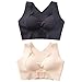 Produktbild QQSA Nahtloser Vorderer Schnallenstütz-BH, Kabelloser Vorderer Kreuzschnallen Lift BH, Seamless Sport Bra, Seamless Sport Bralette (L, 2color)