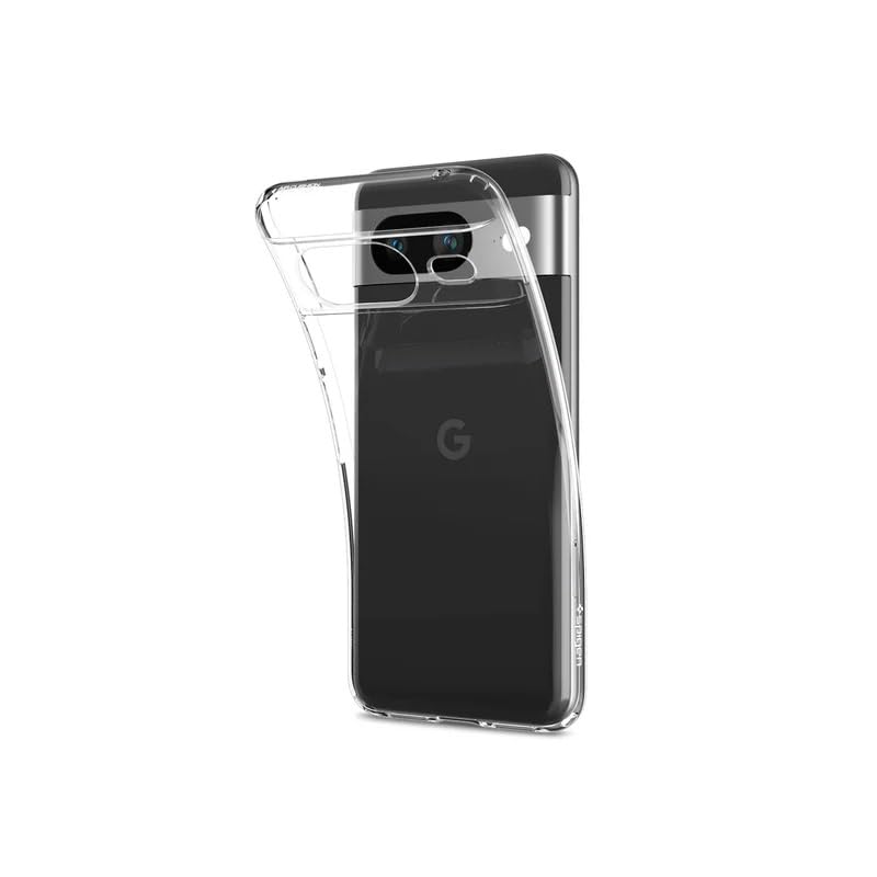 Image of Spigen Liquid Crystal Back Cover Case for Pixel 8, Clear Transparent, Flexible Protection - TPU | Crystal Clear