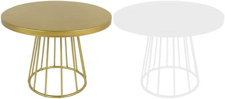 Cake Stand Metal Round Cake Stand Birthday Party Wedding Cake Tray Afternoon Tea Dessert Display Stand Decoration Props Cupcake Stand (White S)