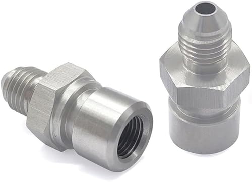 3AN Male to 3/8-24 3/16" Inverted Flare Female Brake Line Adapter Fitting Stainless Steel Pack of 2