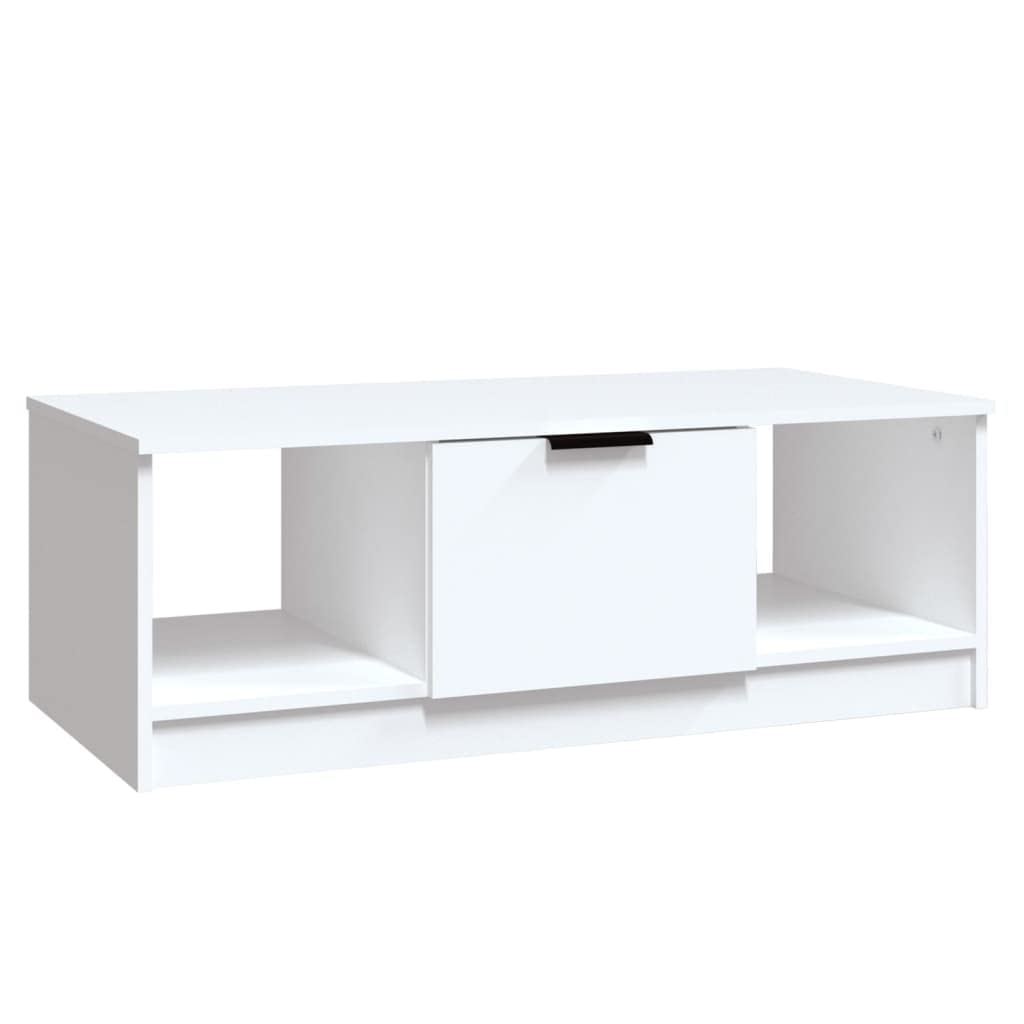 vidaXL Stolik kawowy, biały 102x50x36 cm, materiał drewnopochodny, stolik do salonu, stolik przed kanapę, stolik na telefon, stoliki do salonu