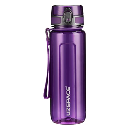 UZSPACE Botella de Agua Deportiva 500ml-750ml-1000m,Botella de Agua Tritan Ecológica y sin BPA. Reutilizable con Tapa a Prueba de Fugas para Correr, Gimnasio, Yoga, al Aire Libre y Acampar