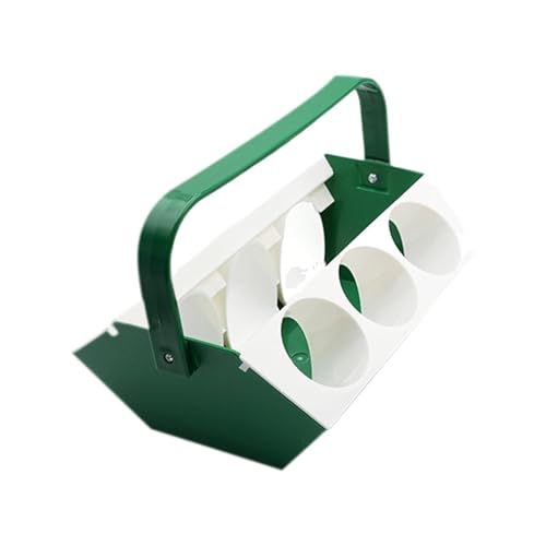 Drink Carrier with Handle - Six-Hole Beer Rack and Cooling Tray | Handheld 6-Slot Drink Carrier with Ice Compartment | Portable 
