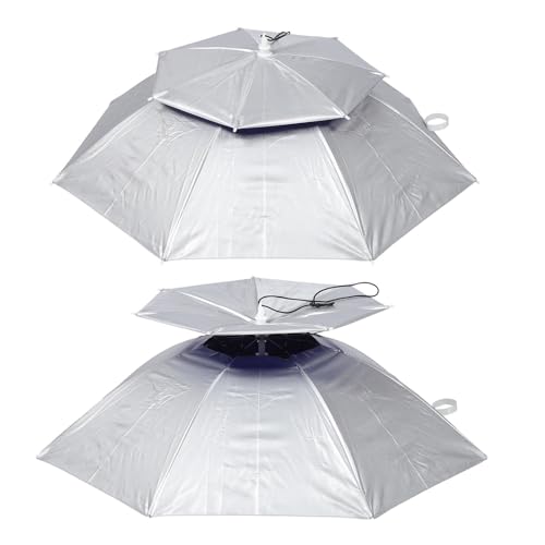 Parapluie de tête anti-vent double couche réglable pour se protéger de la pluie