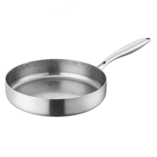 Titanium Hammered Pan Pro, Sartén de Titanio Plateful, Sartén Martillada de Titanio Puro Pletefull con Tapa, Utensilios de Cocina Antiadherentes, para Cualquier Tipo de Cocina (No lid,7.8' (20 cm))